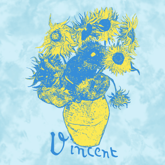 GEN049ML-ART-FINE-ART-VAN-GOGH-SUNFLOWERS-GIRLS_DR-LS-T-SHIRT-DRESS